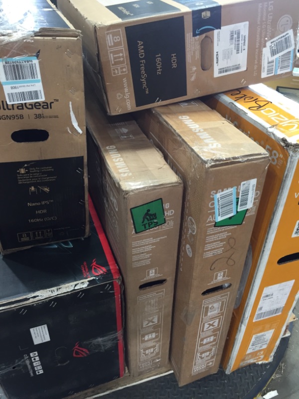 Photo 1 of MIXED PALLET OF DAMAGED TVS AND MONITORS**NO REFUNDS