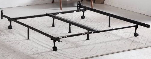 Photo 1 of ***DAMAGED** Universal Adjustable Metal Bed Frame with Center Support & Rug Rollers - Brookside

