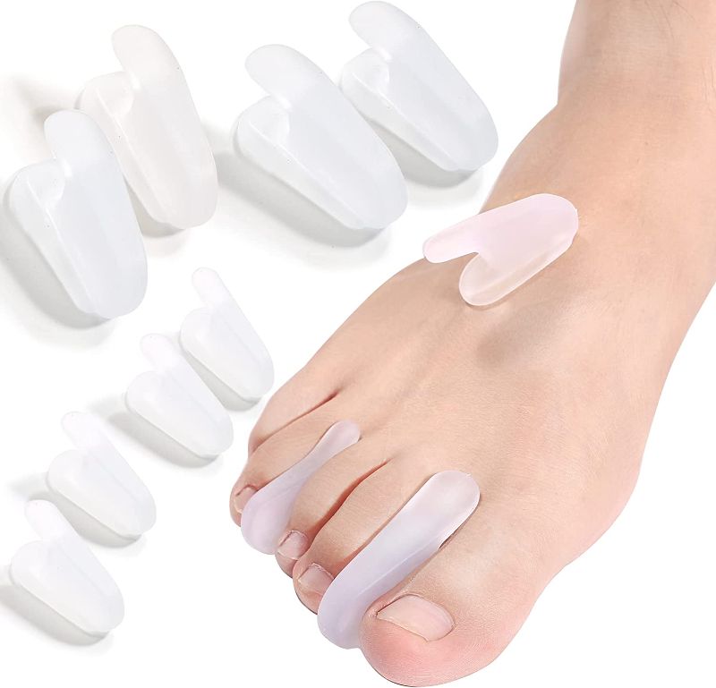 Photo 1 of ***4PACKS***Flared Gel Toe Separators DYKOOK 8 Pieces Big Small Toe Spacers Toe Straighteners for Overlapping Toes and Temporary Bunion Corrector Gel (4 pcs Large + 4 pcs Small)