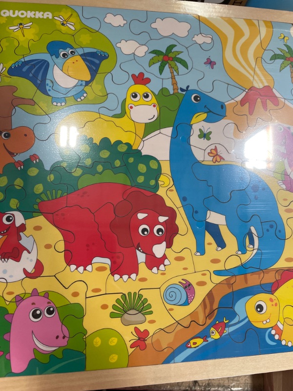 Photo 1 of ***3PCS***Wooden Puzzles for Kids Ages 3-5 - Jigsaw Puzzles for Toddler 2-4-8 Years Old by Quokka - Wood Toy Dinosaur Animals Rocket Space - Learning Game for Boys and Girls
