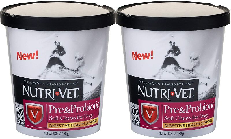 Photo 1 of ***EXP 02/2023***Nutri-Vet Pre and Probiotic Soft Chew, 120 Count Pack of 2.**** BUNDLE*** SOLD AS IS*** NO RETURNS*** NO REFUNDS***
