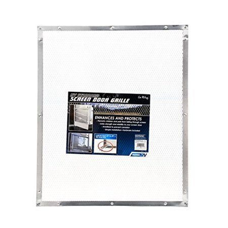 Photo 1 of Camco 43981 Aluminum Screen Door Standard Mesh Grille - Protects Your RV's Screen Door Anodized Aluminum Will Not Corrode
