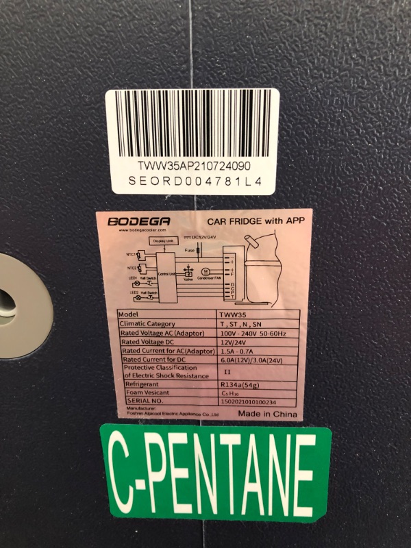 Photo 5 of *UNABLE TO TEST*BODEGA 12 Volt Car Refrigerator, RV Car Fridge Dual Zone APP Control, Portable Freezer,37 Quart (35L) -4?-68? RV Electric Compressor Cooler 12/24V DC and 100-240V AC for Outdoor, Camping, Travel,RV (NO USB)
