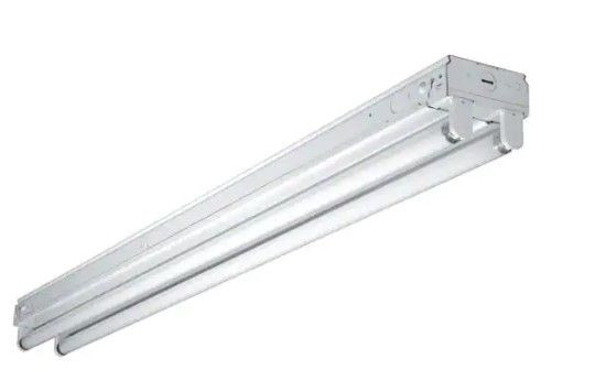 Photo 1 of 32-Watt 2-Light White 4 ft. Fluorescent Strip Light
