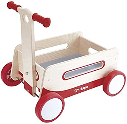 Photo 1 of Hape Wooden Wagon Push and Pull Toy| Baby Learning Walker with Wheels for Toddlers Age 1 Year Old and up