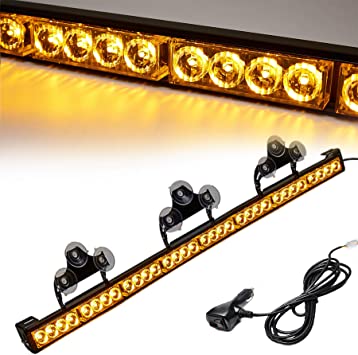 Photo 1 of LE-JX Amber Traffic 36'' Advisor Light Bar 16 Flash Modes 32 Led Directional Emergency Strobe Warning Lights Bar Hazard Warning Flashing Safety Light with Direction Controller(35.5 Inch, Yellow) // STOCK PHOTO JUST FOR REFERENCE