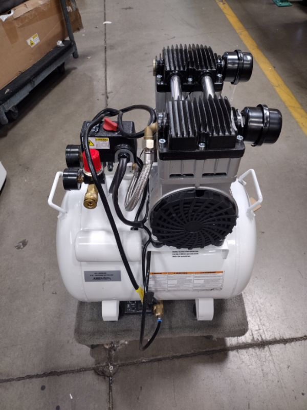 Photo 3 of 10 Gal. 2.0 HP Ultra Quiet and Oil-Free Electric Air Compressor with Auto Drain Valve
