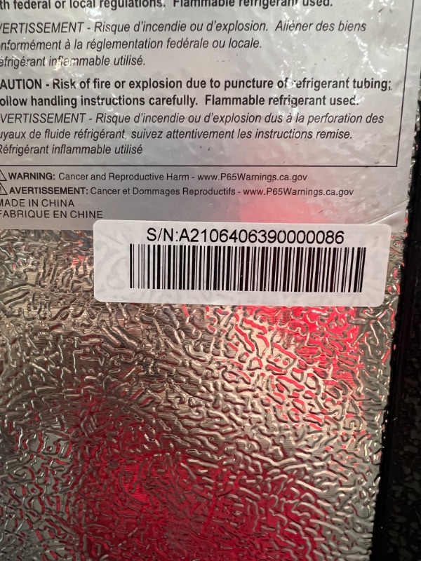 Photo 9 of **PARTS ONLY**
Frigidaire EFR451 2 Door Refrigerator/Freezer, 4.6 cu ft, Platinum Series, Stainless Steel, Double
MINOR DENTS IN THE CORNERS