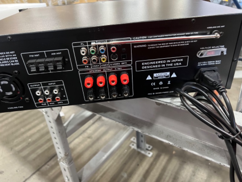 Photo 1 of 4-Channel Karaoke Home Wireless Microphone Amplifier - Audio Stereo Receiver System, Built-in CD DVD Player, Dual UHF Wireless Mic/MP3/USB Reader, AM/FM Radio - Pyle PWMA5000BA
