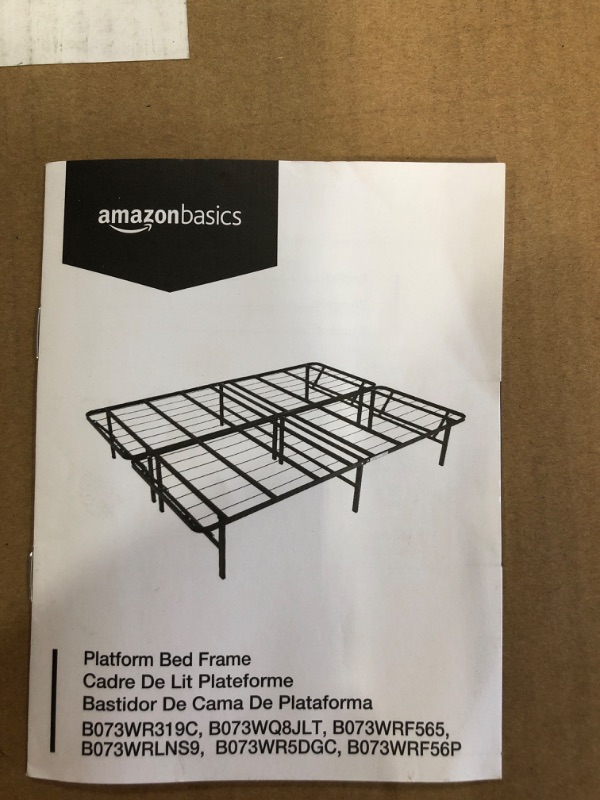 Photo 3 of Amazon Basics Foldable, 14" Black Metal Platform Bed Frame with Tool-Free Assembly, No Box Spring Needed - Twin
