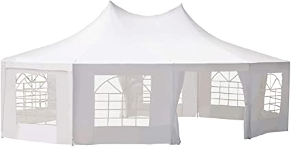 Photo 1 of ***2 piece box set. Box 1 of 2. Just poles by themselves.*** 21 ft x 29 ft White Large 10-Wall Event Wedding Gazebo Canopy Tent with Open Floor Design and Weather Protection
