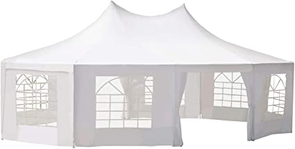 Photo 1 of **2 piece box set. Box 1 of 2. Just poles by themselves.** 21 ft x 29 ft White Large 10-Wall Event Wedding Gazebo Canopy Tent with Open Floor Design and Weather Protection
