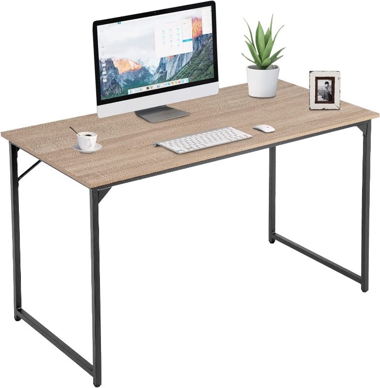 Photo 1 of Computer Desk Length Study Writing Table, Adjustable feet, Modern Furniture for Home Office (47", Nature)