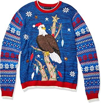 Photo 3 of **NON-REFUNDABLE**Blizzard Bay Men's Ugly Christmas Sweater Light Up 3 pack, patterns vary, Goodthreads Men's Soft Cotton Military Sweater, Amazon Brand - Mae Women's Demi Cup Wireless Mesh Stripe Bra
M, LT, 3BB 