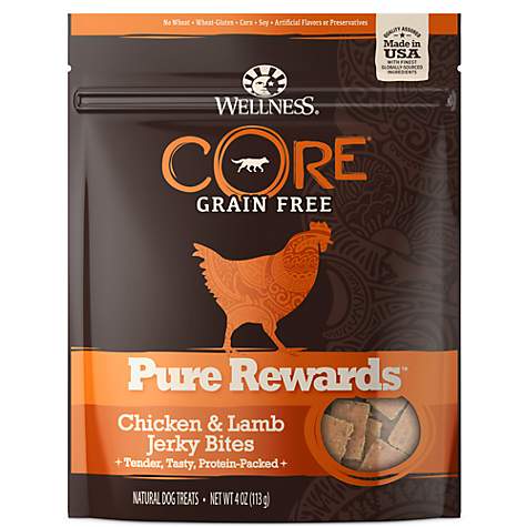 Photo 1 of **non-refundable** Wellness Core Pure Rewards Chicken & Lamb Jerky Bites 4 Oz 4 pack exp jul 31, 2022 
