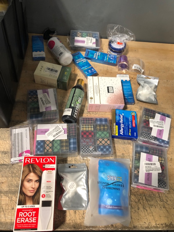 Photo 1 of **N0N-REFUNDABLE**Assorted Amazon Health and Beauty Bundle, Whitening Pens, Castor Oil, , Medicine, Hair Products, medicine exp 08/22