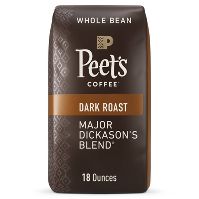 Photo 1 of **non-refundable**Peet's Major Dickason Dark Roast Whole Bean Coffee - 18oz
 4 pack exp 8 aug 2022 
