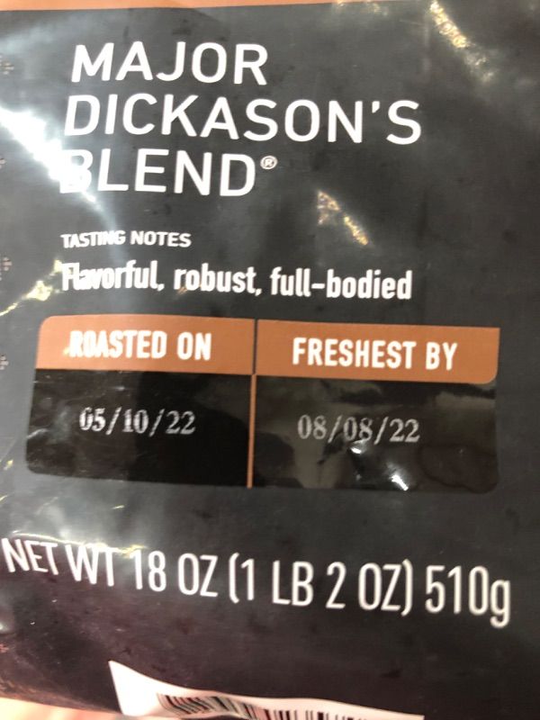 Photo 2 of **non-refundable**Peet's Major Dickason Dark Roast Whole Bean Coffee - 18oz
 4 pack exp 8 aug 2022 
