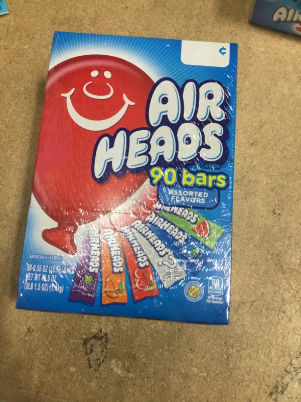 Photo 2 of ***non-refundable**
best by 9/23
Airheads Individually Wrapped Fruit Candy Variety Gravity Feed Box, 90 Count
