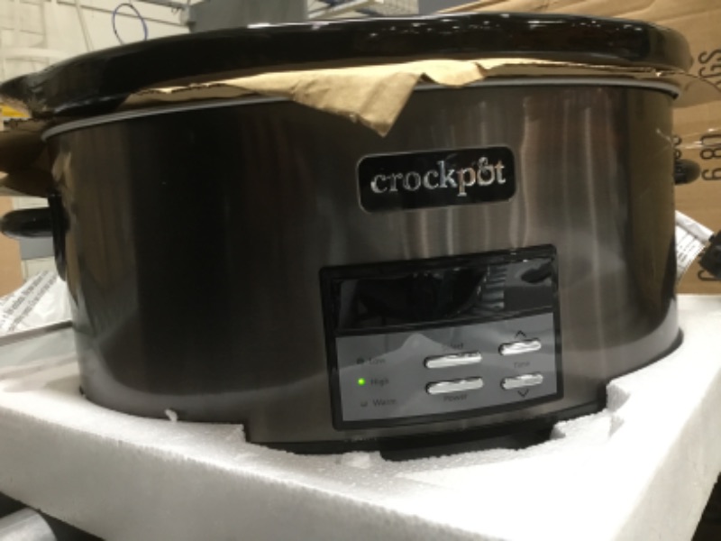 Photo 2 of Crock Pot 8 Quart Programmable Slow Cooker Black Stainless Steel SCCPVFC800-DS
