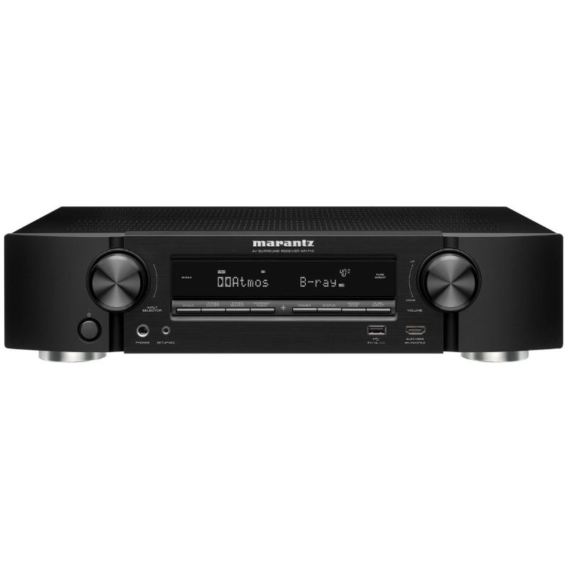 Photo 1 of Marantz NR1710 – Slim 4K UHD 7.2 Channel AV Receiver, Immersive Movies, Music & Gaming, Wi-Fi, Bluetooth, HEOS + Alexa - Black