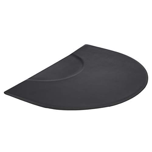 Photo 1 of Amazon Basics 3 Ft. X 4 Ft. Salon & Barber Shop Chair Anti-Fatigue Floor Mat - Black Semi Circle - 5/8 in. Thick
