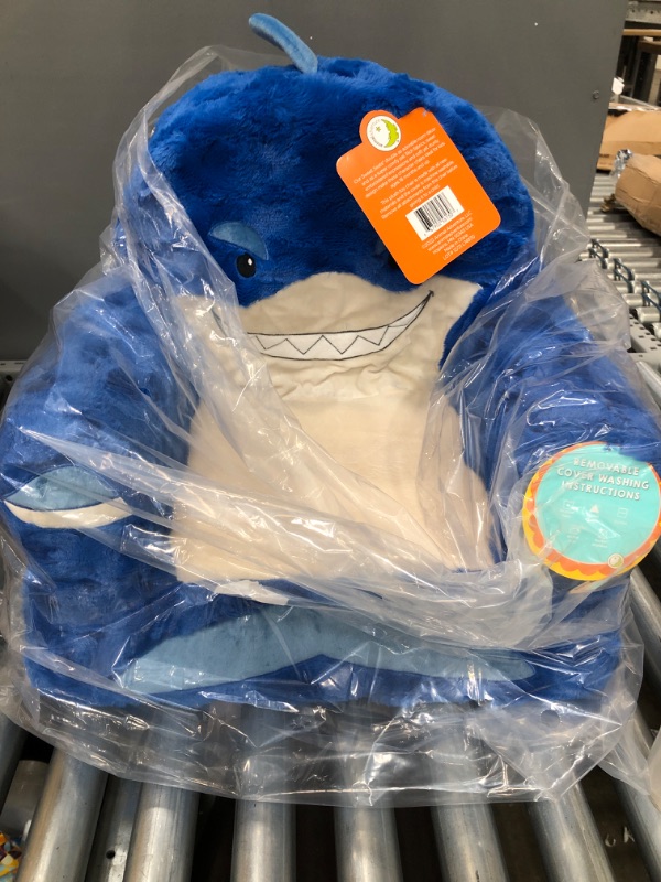 Photo 2 of Animal Adventure Sweet Seats Shark Children's Plush Chair Blue Shark
