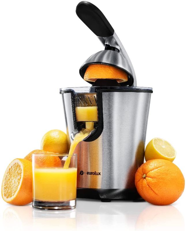 Photo 1 of 
Eurolux ELCJ-1600 Electric Citrus Juicer - Powerful Electric Oranges Juicer and for Lemons with New and Improved Juicing Technology - Stainless Steel Orange Juicer with Soft Grip Handle and Cone Lid
