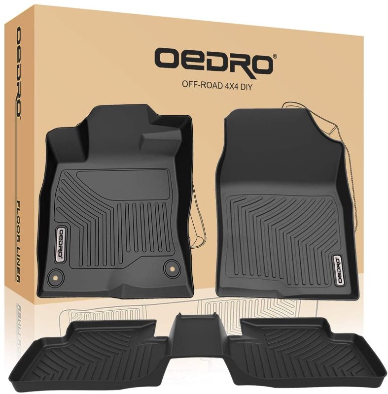 Photo 1 of ***TRUNK PART ONLY*** OEDRO Floor Mats Compatible for 2016-2021 Honda Civic Coupe/ Civic Sedan/ Civic Hatchback/ Civic Type R, Unique Black TPE All-Weather Guard Includes 1st and 2nd Row: Front, Rear, Full Set Liners
