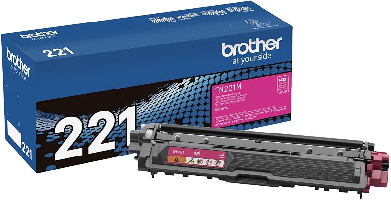 Photo 1 of Brother TN-221M DCP-9015 9020 HL-3140 3150 3170 3180 MFC-9130 9140 9330 9340 Toner Cartridge (Magenta) in Retail Packaging
