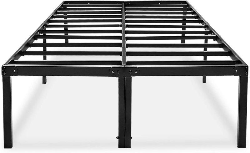 Photo 1 of ** NOT THE ACTUAL SIZ OF HE BED FRAME **  ** NO SIZE PRINTED **
HAAGEEP FU;/QUEEN/KING  Bed Frame No Box Spring Needed High Platform Bedframes with Storage Size Black Metal
