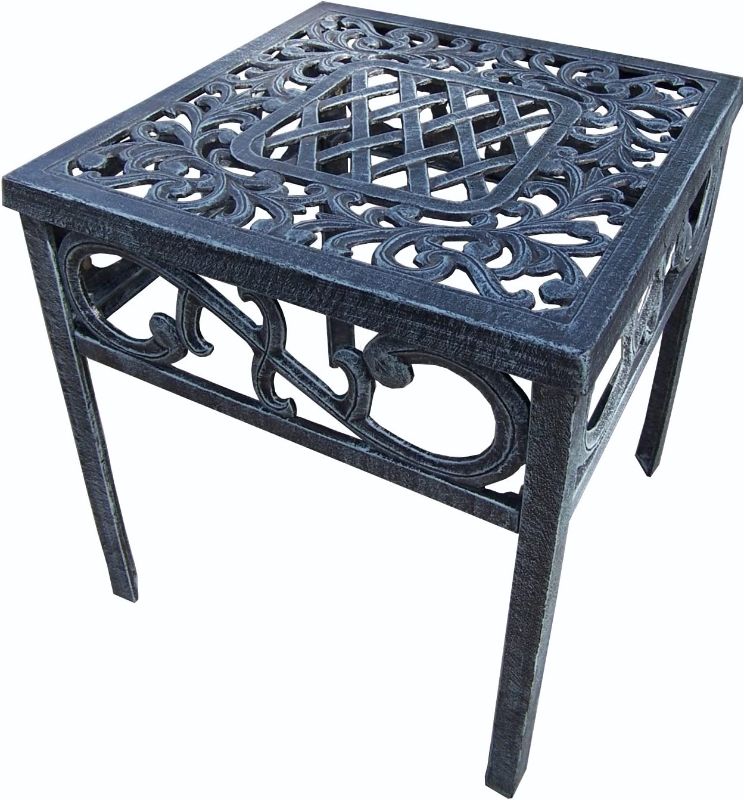 Photo 1 of ***PARTS ONLY*** Oakland Living Mississippi Cast Aluminum End Table, 18-Inch, Verdi Grey
