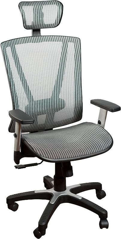 Photo 1 of ***INCOMPLETE***Ergomax MSH112GR Ergonomic Height Adjustable Home Office All Mesh Desk, Lumbar Support & Back Relief Breathable Chair, 53 Inch Max, Grey
