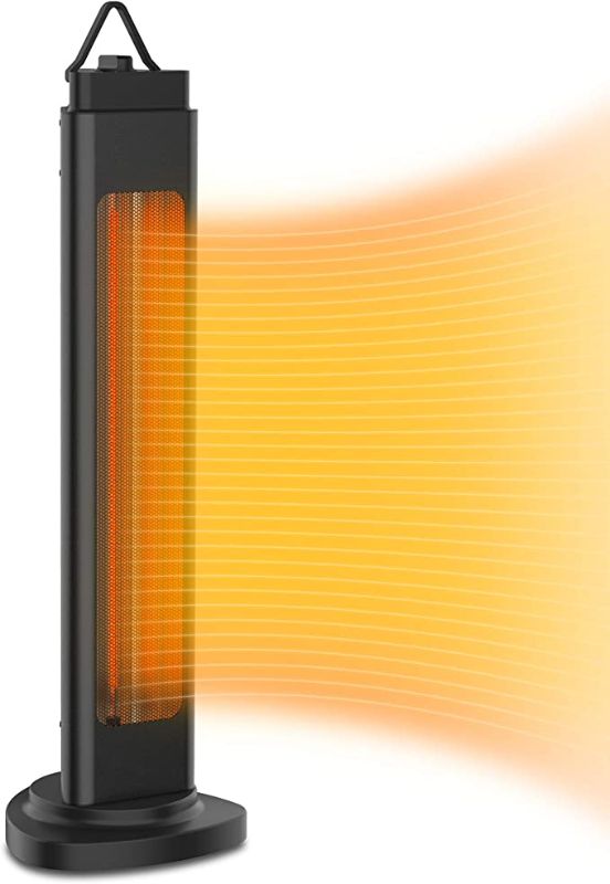 Photo 1 of PATIOBOSS Electric Patio Heater, Infrared Space Heater with 90° Oscillation, Tip-Over Shut Off Protection, Quiet and Fast Heating, 1500W Radiant Heater for Indoor, Patio Outdoor Use
