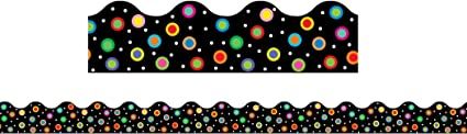 Photo 1 of 2PK-Creative Teaching Press Dots on Black Border (1932), Multi/Black, 2 1/4 in x 35 ft
