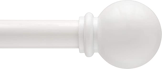 Photo 1 of Kenney Chelsea 5/8" Standard Decorative Window Curtain Rod, 48-86", White
