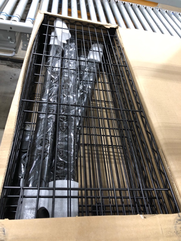 Photo 2 of Amazon Basics 5-Shelf Adjustable, Heavy Duty Storage Shelving Unit (350 lbs loading capacity per shelf), Steel Organizer Wire Rack, Black (36L x 14W x 72H)
