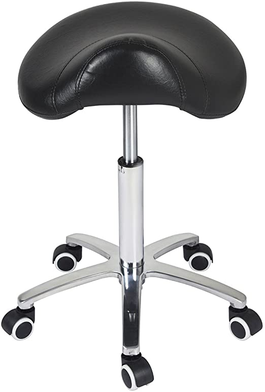 Photo 1 of USED: Saddle Stool Rolling Chair for Medical Massage Salon Kitchen Spa Drafting,Adjustable Hydraulic Stool with Wheels (Without Backrest, Black) 1"D x 1"W x 1"H

