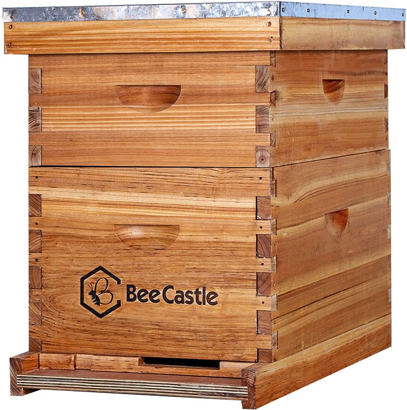 Photo 1 of 10-Frames Complete Beehive Kit, 100% Beeswax Coated Bee Hive Includes Frames and Beeswax Coated Foundation Sheet (2 Layer)
