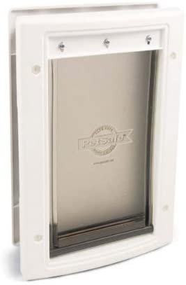 Photo 1 of 7-5/8" x 11-1/8" Small White Plastic Pet Door Size: X-large // FRAME IS BROKE SEE PICTURES