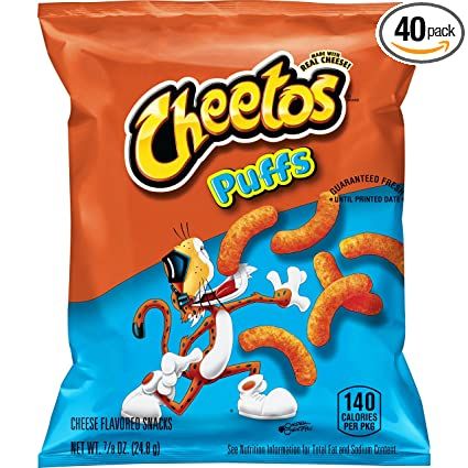 Photo 1 of **NONREFUNDABE** Cheetos Puffs Cheese Flavored Snacks, 0.875 Ounce, Pack of 40
EXP DATE MAY 3,2022 // SOLD AS IS 