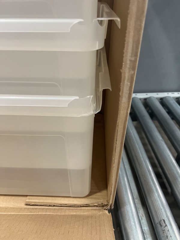 Photo 4 of **ALL BOXES AND LIDS ARE CRACKED//BROKEN!!! IRIS USA, Inc. R-FB-21E Letter and Legal Size File Box, Black, 4 Pack FB-21EE Letter and Legal Size File Box, Medium, Clear, 4 Pack
