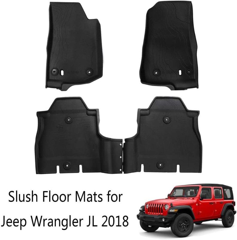 Photo 1 of ***INCOMPLETE** Fits Jeep Wrangler JL 2018 Slush Floor Mats All Weather Mats 3 piece 