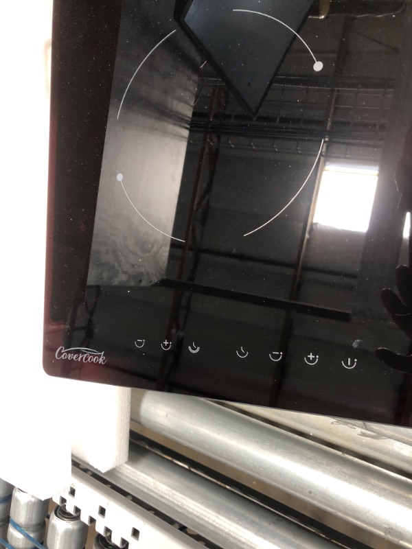 Photo 1 of 12 Inch Electric Ceramic Cooktop, 2 Burner Electric Cooktop. Black Glass Electric Hot Plate For Cooking, 12 Inch Electric Stove Top, 220-240v 3kw