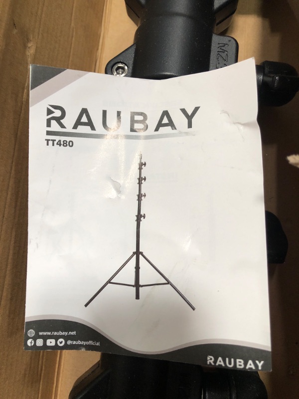 Photo 3 of ?16' Heavy Duty? RAUBAY Sky High Video Camera Sports Tripod Stand Air-Cushioned Telescoping Aluminium Alloy Light Stand with 1/4"& 3/8" Screw Adapter, Professional Extreme Tall Tripod - TT480 Black
