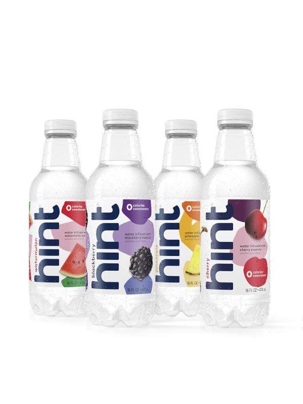 Photo 1 of *EXP: 3/11/2023 NO REFUNDS* Hint Water Best Sellers Pack (Pack of 12), 16 Ounce Bottles, 3 Bottles Each of: Watermelon, Blackberry, Cherry, and Pineapple, Zero Calories, Zero Sugar and Zero Sweeteners
