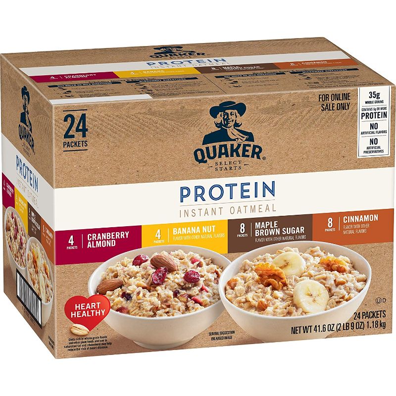 Photo 1 of *EXP:5/1/2022 NO REFUNDS* Quaker Instant Oatmeal, Protein 4 Flavor Variety Pack, 7g+ Protein, Individual Packets, 24 Count
