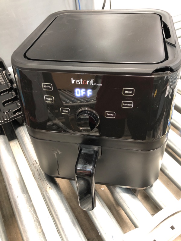 Photo 1 of Instant Vortex 5.7QT Large Air Fryer Oven Combo (Free App With 90 Recipes), Customizable Smart Cooking Programs, Nonstick and Dishwasher-Safe Basket, Black
