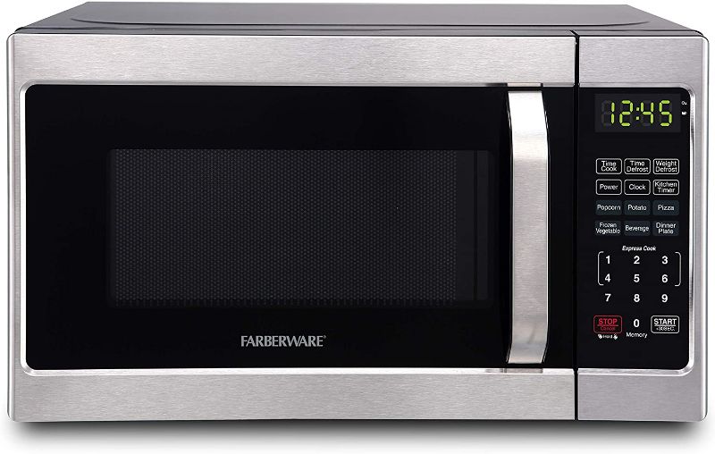 Photo 1 of Farberware Classic FMO07AHTBKJ 0.7 Cu. Ft. 700-Watt Microwave Oven with LED Lighting, Brushed Stainless Steel
