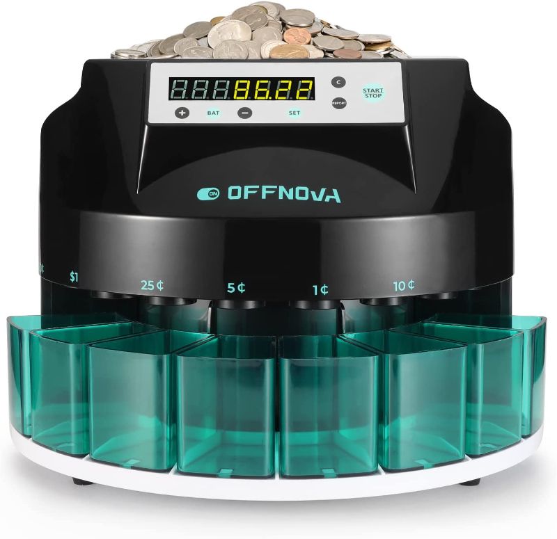 Photo 1 of OFFNOVA Hardaway Electric Automatic Coin Sorter & Change Counter Machine